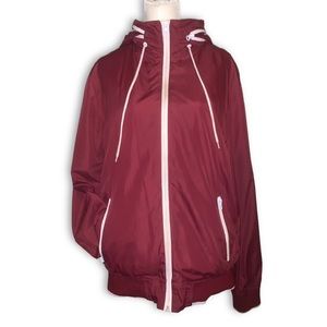 Men’s Burgundy Windbreaker Jacket